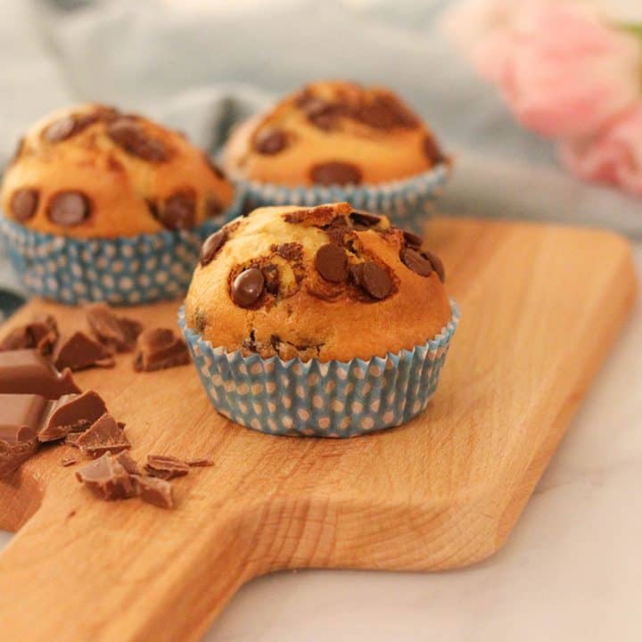 Muffins mit Schokostückchen | einfache Muffins mit Öl