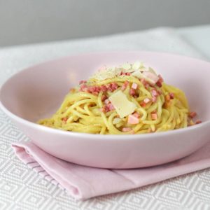 Spaghetti Carbonara mit Sahne - ein einfaches und schnelles Pasta Rezept