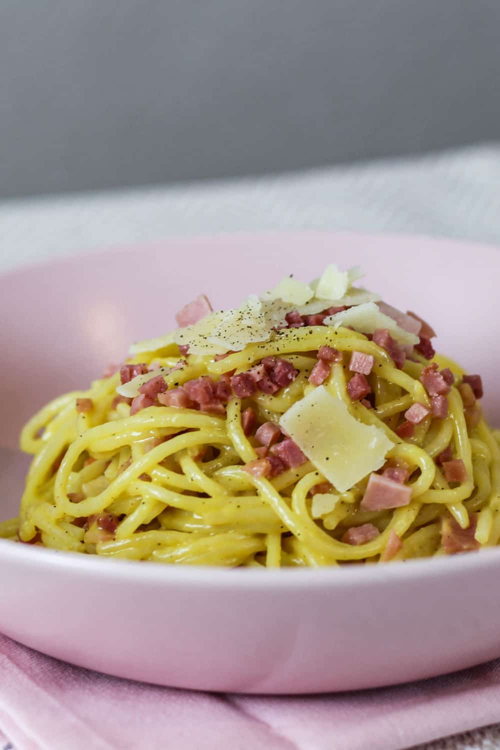 Spaghetti Carbonara mit Sahne - ein einfaches und schnelles Pasta Rezept
