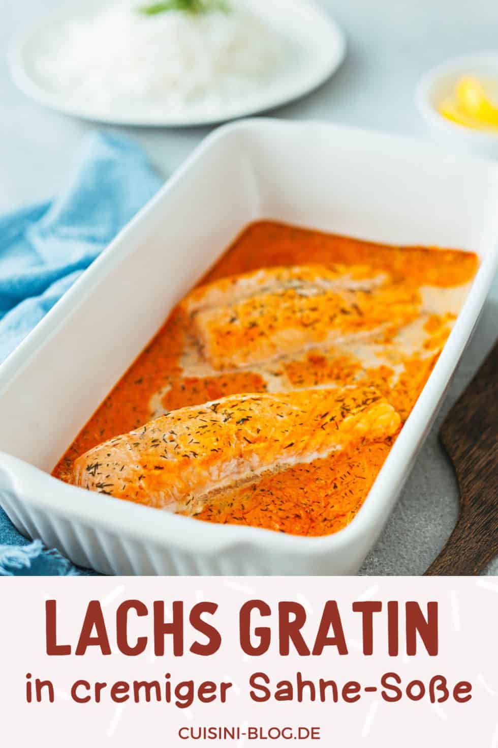Lachs im Backofen in SahneSoße (einfaches Gratin Rezept)