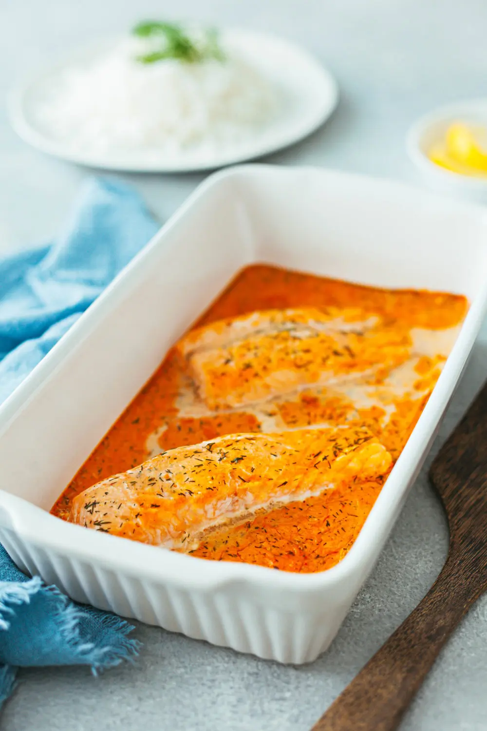 Lachs im Backofen in Sahne-Soße - einfaches Gratin Rezept