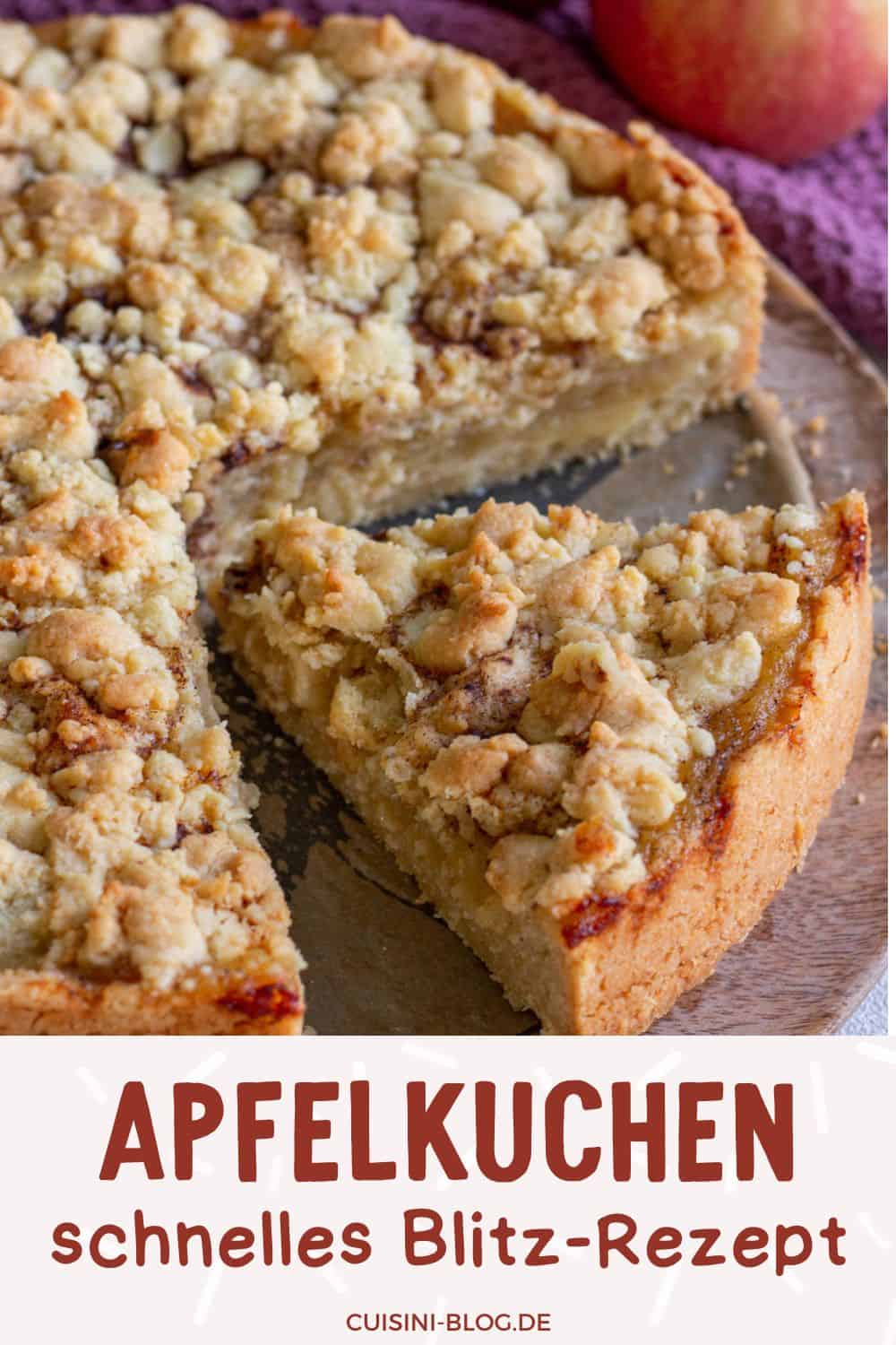 Schneller Apfelkuchen mit Streusel &amp; Apfelmus – so saftig!