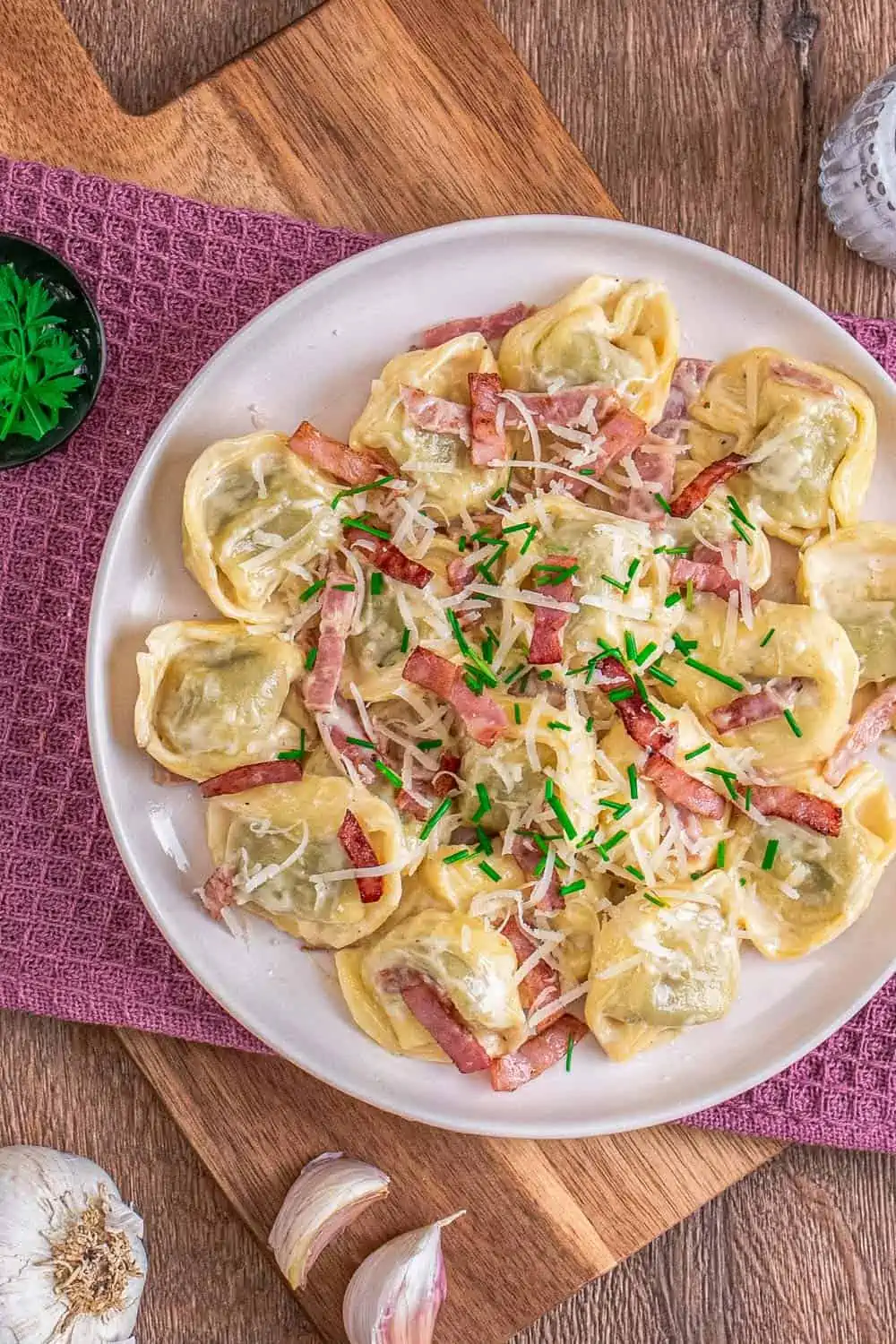 Tortellini alla panna - Tortellini mit Schinken Sahne Soße