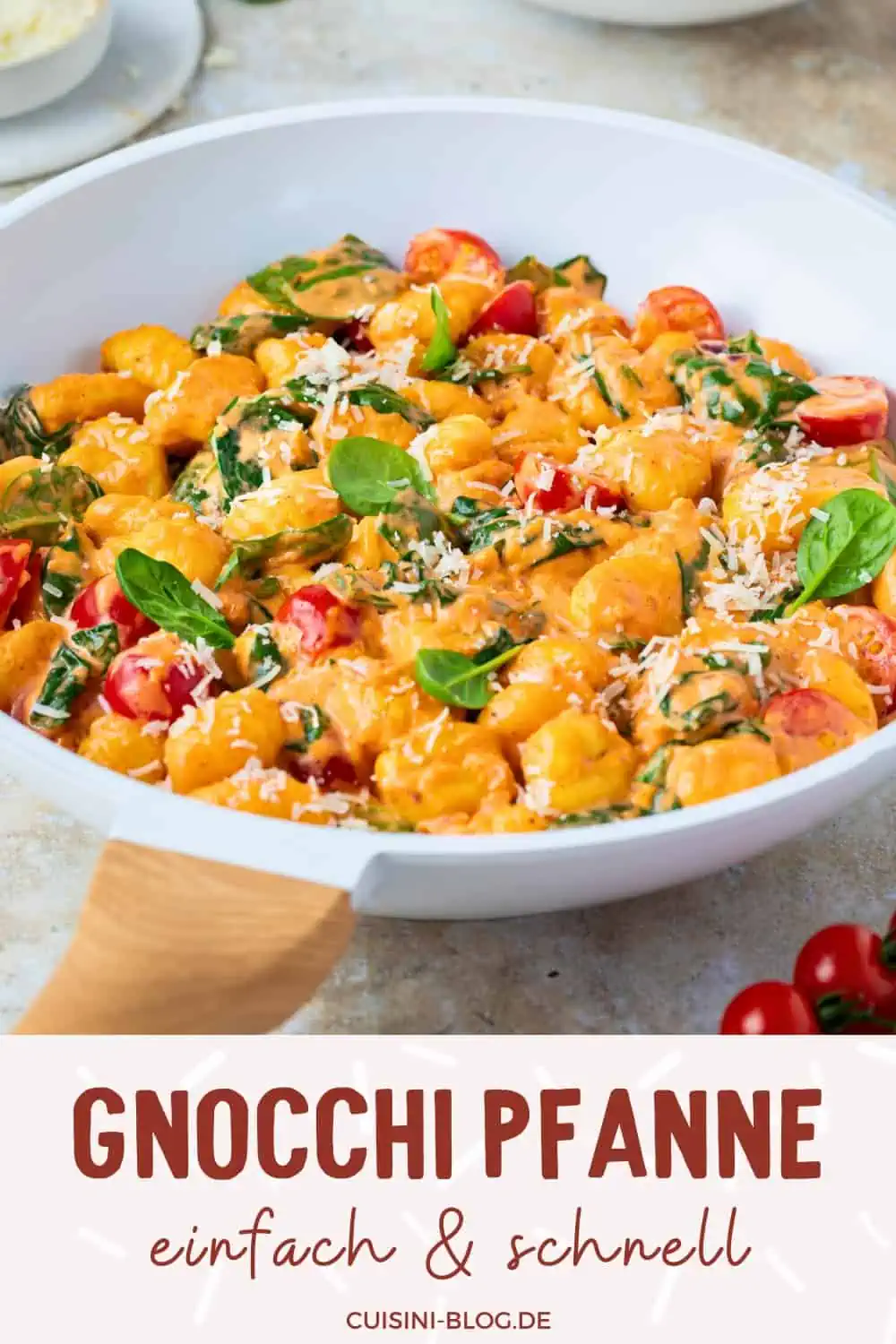 Pinterest-Pin für die Gnocchi Pfanne